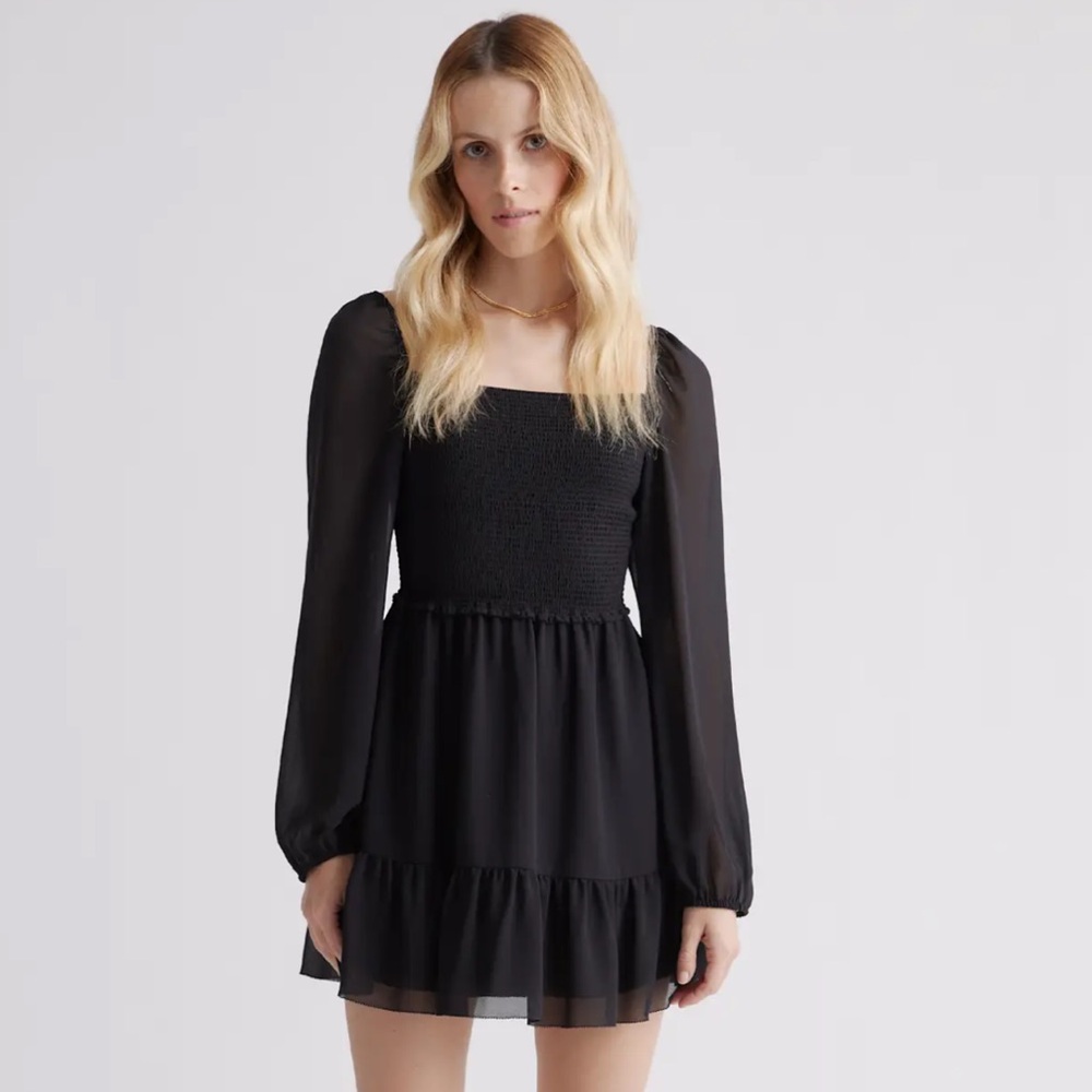 Aritzia Wilfred Tempest Mini Dress Black M